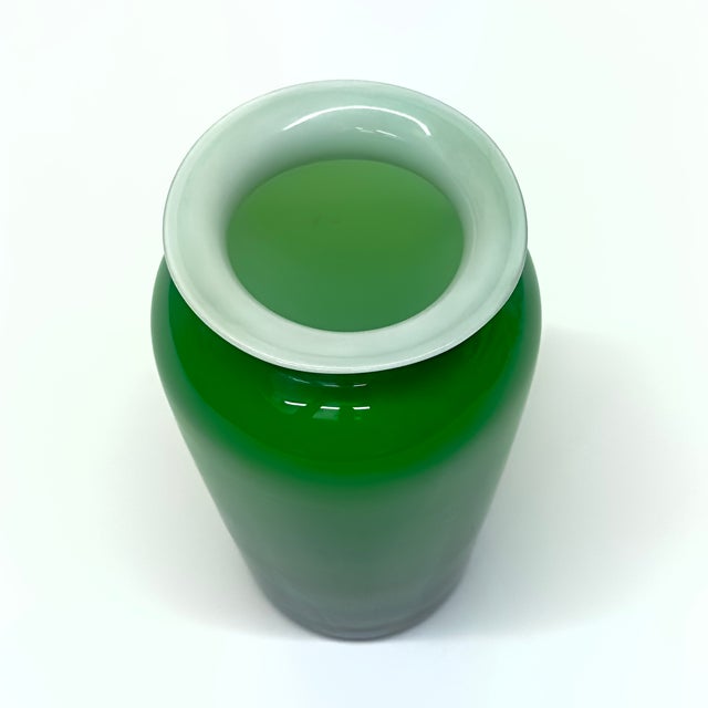Glass Saturated Blue & Green Cased Glass Vase Curation - Group of 5 For Sale - Image 7 of 11