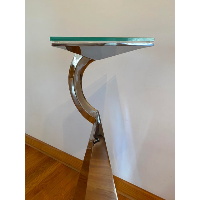 Norton Stainless Steel Pedestal Table For Sale In Richmond - Image 6 of 7