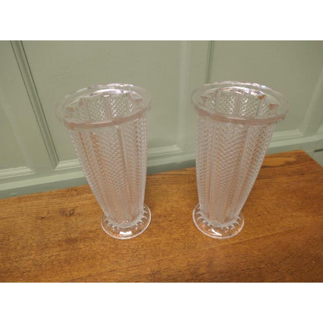 Large French Art Deco Glass Vases, 1960, Set of 2 For Sale - Image 6 of 7
