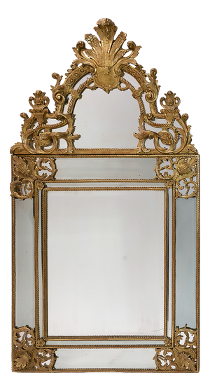 18th Century Regency French Carved Giltwood Wall Mirror