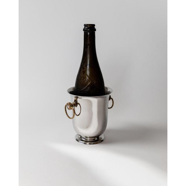This sophisticated vintage champagne or wine cooler from the 1980s is a timeless design by Jean Couzon, celebrated for his...