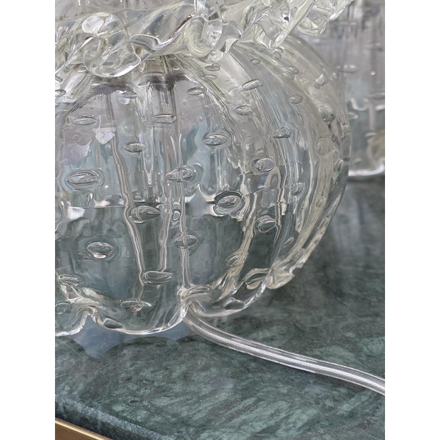 Murano Glass Table Lamps with Bubbles from Barovier, 1930, Set of 2 For Sale - Image 4 of 12