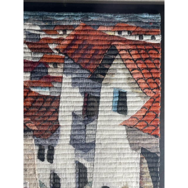 1990s 1990s Large Peruvian Handwoven Wool Tapestry in Acrylic Frame For Sale - Image 5 of 9