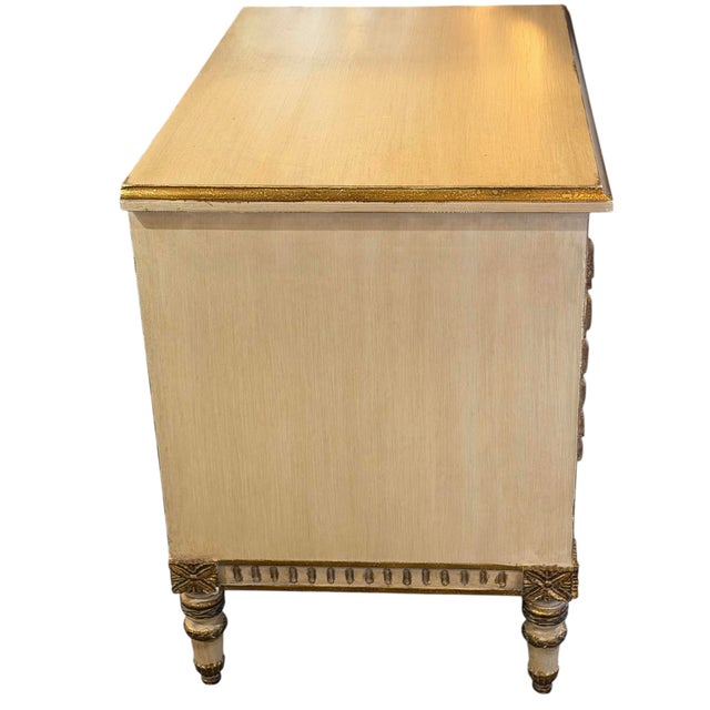 Neoclassical 1 of 2 Nancy Corzine Neoclassical Ivory Nightstand Commode Chest of Drawers For Sale - Image 3 of 4