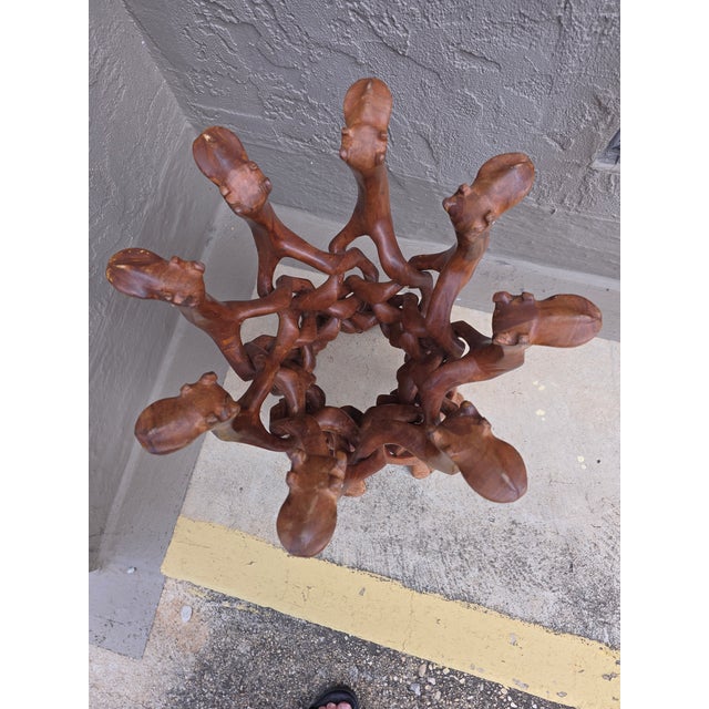 Camel Headed Wood Base Stand For Sale In San Antonio - Image 6 of 10