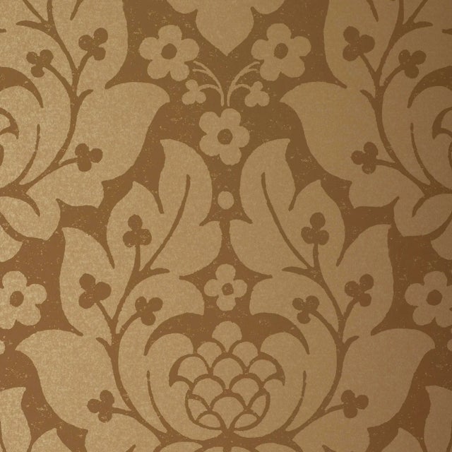Contemporary Sample - Schumacher Fiore Damask Wallpaper in Mocha For Sale - Image 3 of 3