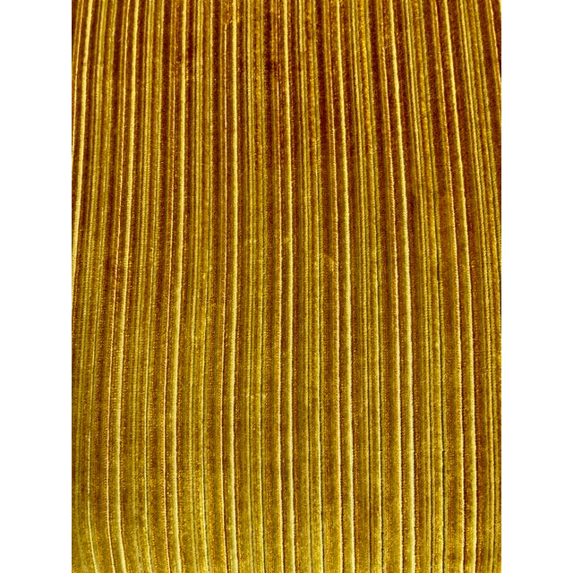 Clayton Marcus Vintage Club Chair in Golden Striped Velvet For Sale In Columbia, SC - Image 6 of 15