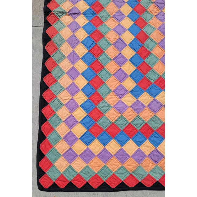 19thc Postage Stamp Trip around the world pastel quilt. wonderful colors and design. Postage stamp Also known as a Barn...