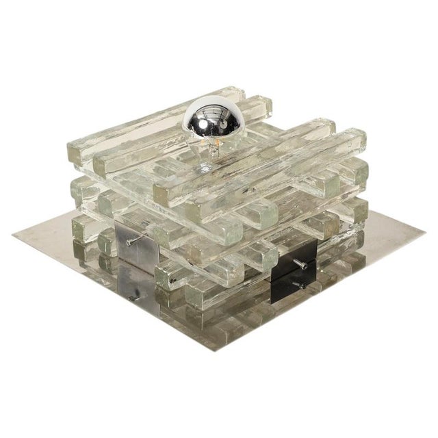 Jenga Glass Ceiling Light by Albano Poli for Poliarte, Italy, 1970s For Sale - Image 16 of 16