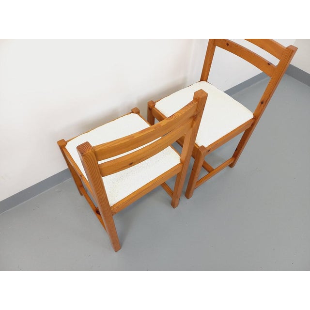 Set of Pine Chairs with Fabric Seats, 1970s For Sale - Image 10 of 18