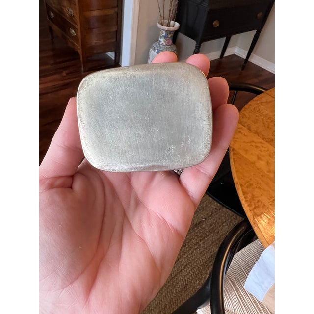 1960s Vintage Chinese Porcelain Shard Box, Silver Box With Porcelain ...