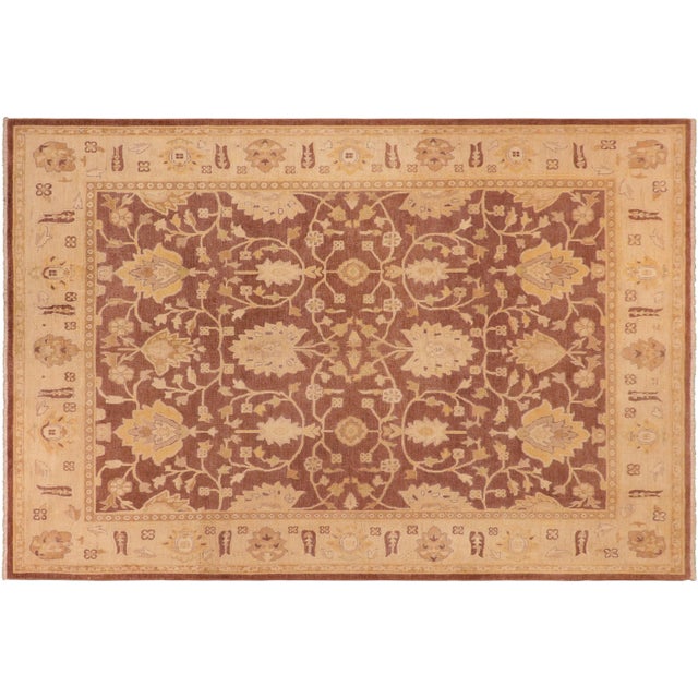 1980s 1980s Vintage Semi-Vintage Distressed Low-Pile Brown/Tan Wool Rug For Sale - Image 9 of 10