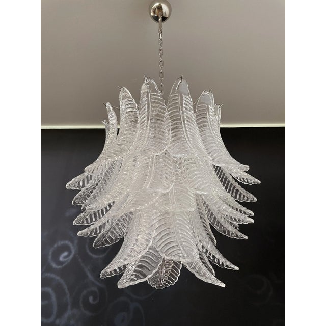 Beautiful and huge Italian Murano Chandelier composed of 41 splendid trasparent glasses that give a very elegant look. The...