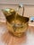 Brass Large Brass Coal Scuttle / Fireplace Log Bucket With Lion Mask Mounts & Delft-Style Ceramic Handles - For Sale - Image 8 of 9