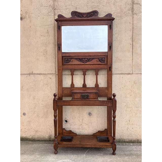 English Mahogany Hall Stand, 1890s For Sale - Image 12 of 14