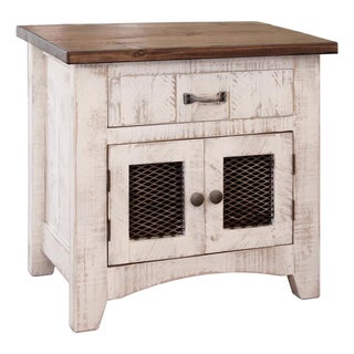 Greenview 2 Door Nightstand - Distressed White For Sale