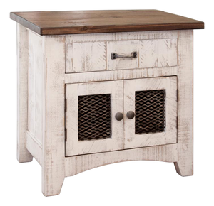 Greenview 2 Door Nightstand - Distressed White