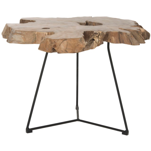Live Edge Coffee Table in Natural & Black For Sale - Image 4 of 4