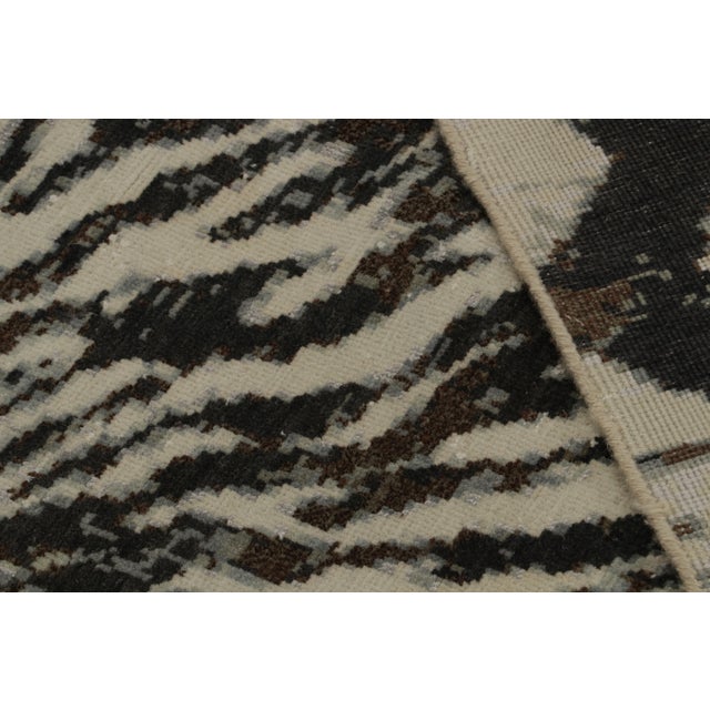 Black Rug & Kilim’s Modern Art Deco Style Rug in White and Black Abstract Pattern $9,800 For Sale - Image 8 of 8
