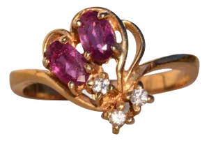 The 197th Avenue: Ruby and Natural Diamond Flare Ring in Yellow Gold