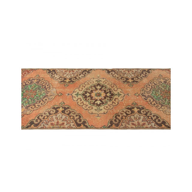 Vintage Turkish Decorative Runner Rug - 3`1" X 12`11" For Sale - Image 4 of 6