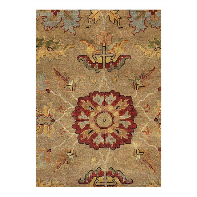 Original Heriz handmade and hand-knotted in India, This rug is handmade from 100-percent premium, hand-spun wool, and...