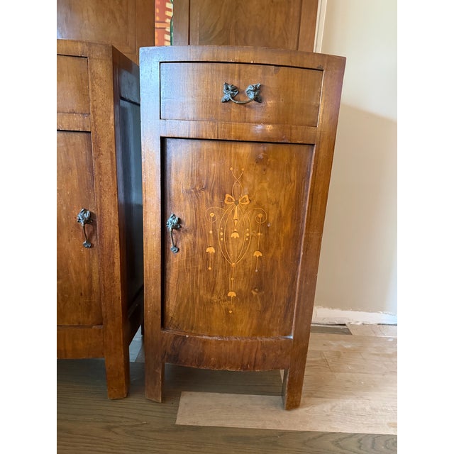 1900 - 1909 1900-1909 Pair Art Nouveau Nighstands/Cabinets For Sale - Image 5 of 11