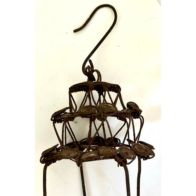 Early 20th Century Antique Asian Wire Lantern For Sale - Image 5 of 7