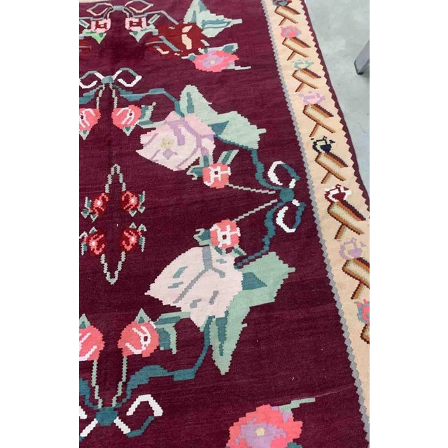 1960s Handmade Antique Romanian Bessarabian Kilim 6.8' X 10' For Sale In New York - Image 6 of 13