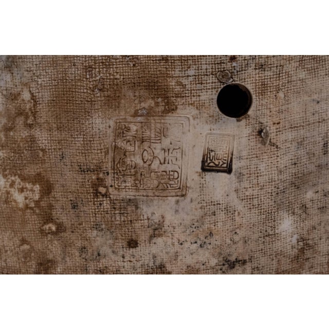 Pair of Vintage Chinese Blue & White Porcelain Chinese Emperor Figures For Sale - Image 18 of 18