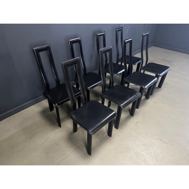 Italian Model Regia Dining Chairs by Antonello Mosca for Ycami, 1980s, Set of 8 For Sale - Image 13 of 14