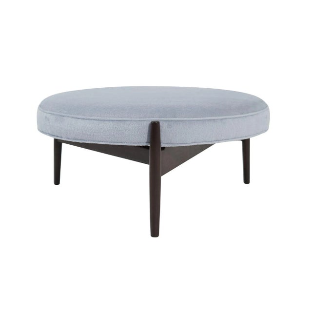 Jens Risom Ottoman in Light Blue Mohair, Circa 1960s For Sale - Image 12 of 12