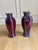 John Shedd Pair of Large 13.5" Hexagonal John Shedd Studio Pottery Vases - Oxblood & Turquoise Flambé For Sale - Image 4 of 6