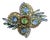 Mid‑Century Hobé © Layered Gilt Filigree and Rhinestone Floral Spray Brooch For Sale