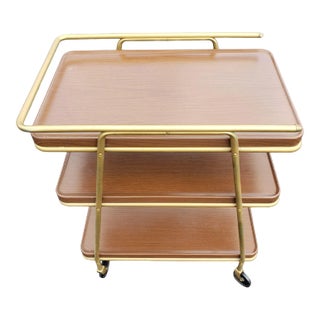 Vintage Metal Tea Cart For Sale