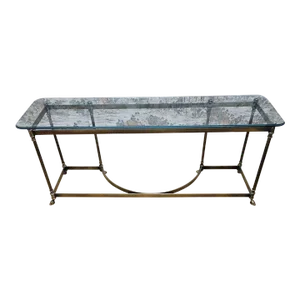 Hollywood Regency LaBarge Style Brass Console Table