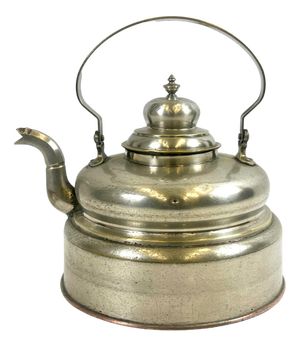 Art Deco Nickled Brass Kettle, 1930s