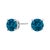 14K White Gold 1/2 Cttw Round Brilliant Cut Lab Grown Blue Diamond 4-Prong Classic Solitaire Stud Earrings, A Pair For Sale - Image 4 of 5