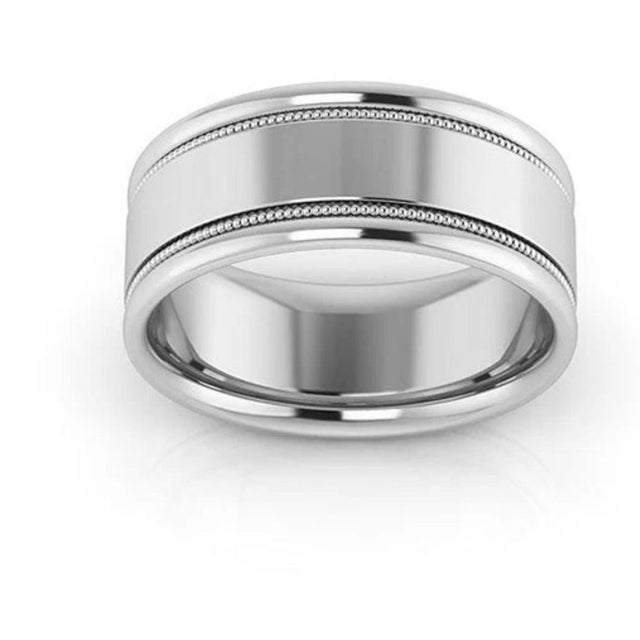 10MM WIDE MILGRAIN EDGE Platinum Plain Wedding Band Ring 24.2 Grams, COMFORT FIT For Sale - Image 18 of 18