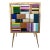 Splendid chest of drawers entirely handmade, with wooden structure covered in colored glass, equipped with three drawers;...