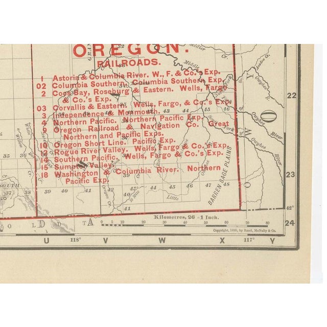 Antique Map of Oregon The Beaver State by Ran McNally, 1899 For Sale - Image 9 of 12