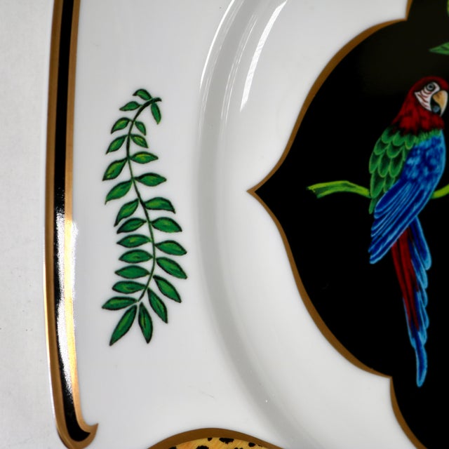 The Lynn Chase Jaguar Jungle 14" Octagonal Serving Platter is a standout piece of porcelain dinnerware, featuring a bold...
