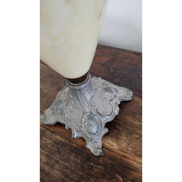 Circa 1900 Victorian Rococo Revival Pink Rose Porcelain & Spelter Mantel Ewer For Sale - Image 16 of 18