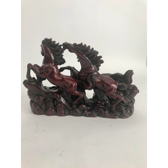 Nice quality equestrian sculpture with 3 galloping horses. They are cast well with lovely movement. It weighs a...