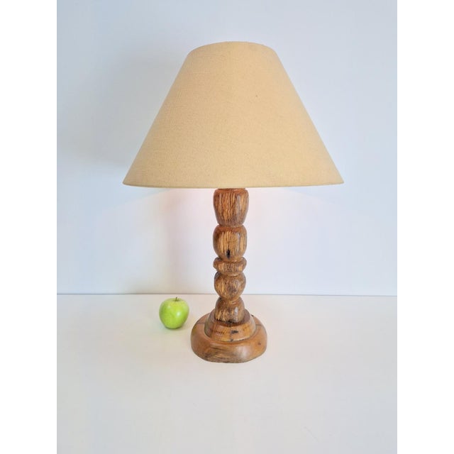 Vintage Brutalist wooden table lamp 1950s mid century unique one of a kind lamp standard e27 fitting, comes with free...