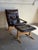 1970s Lounge Chair & Ottoman Leather Norwegian Mid Century Modern For Sale In Los Angeles - Image 6 of 9