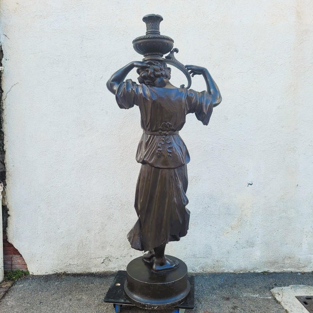Large Sculpture of Woman, 1800s, Wood For Sale - Image 5 of 18
