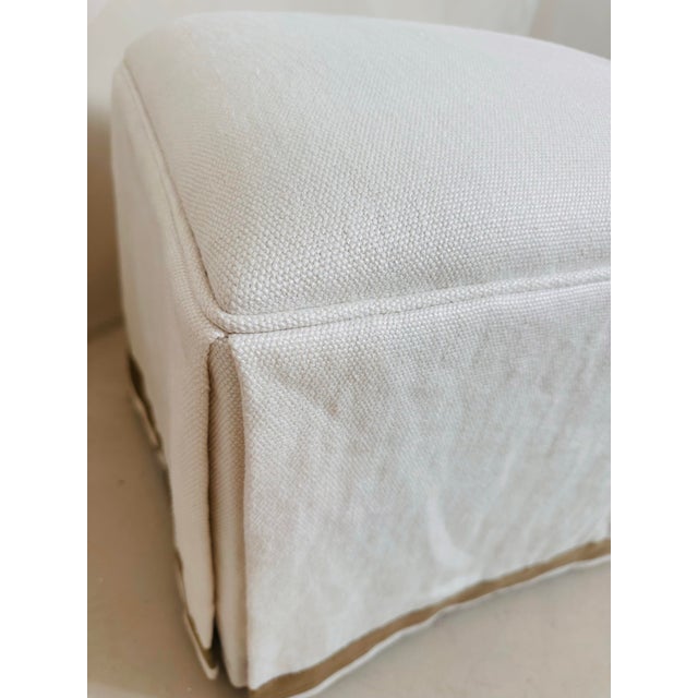 2020s Bungalow Classic Carine Skirted Ottoman For Sale - Image 5 of 5