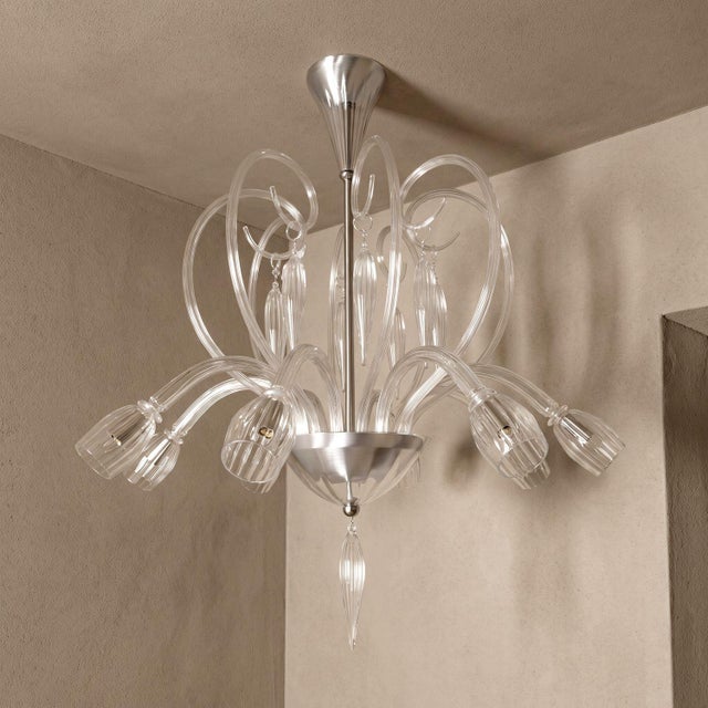 1970s 1970s Murano Glass Mid-Century Modern Chandeliers - A Pair For Sale - Image 5 of 15