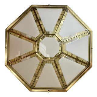 Hollywood Regency Brass Ceiling Lamp from Deknudt, Belgium, 1980s For Sale